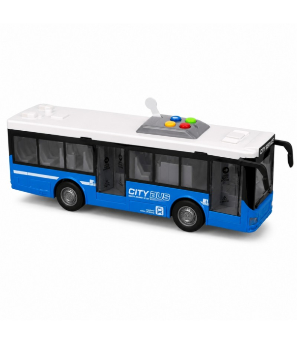 Autobuz Urban Interactiv Pentru Copii, Cu 4 Butoane, Lumini Si Sunete, Mecanism Cu Inertie, Roti Mobile, Jucarie Educativa [2]