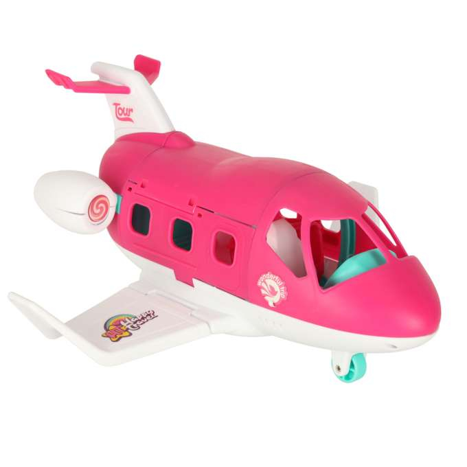 Avion pentru păpuși cu stewardesă și accesorii, set de călătorie cu valiză, cărucior și cățeluș, [7]