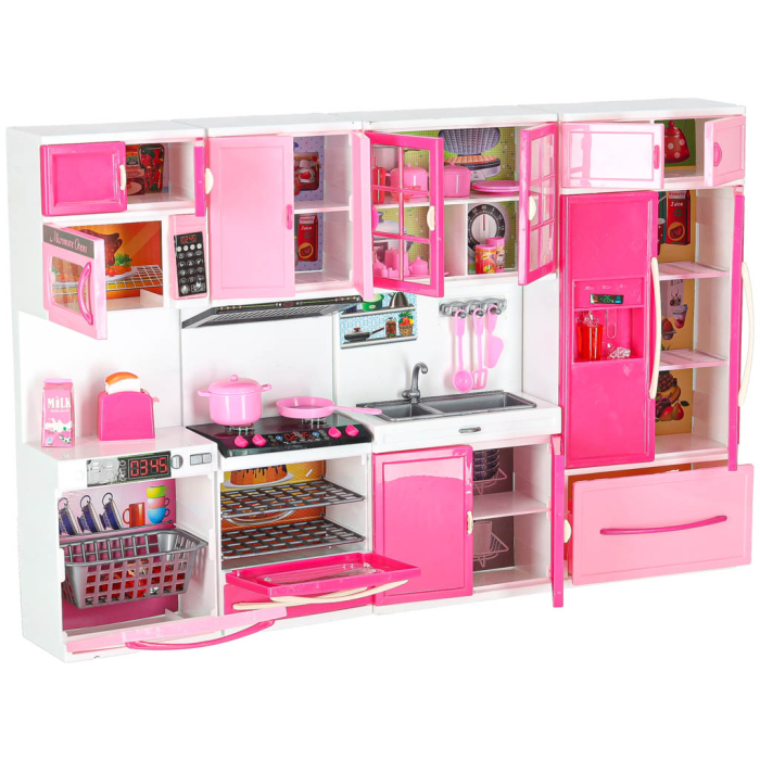 Bucătărie pentru păpuși 4 module, 48 cm, cu LED, sunete și accesorii [8]