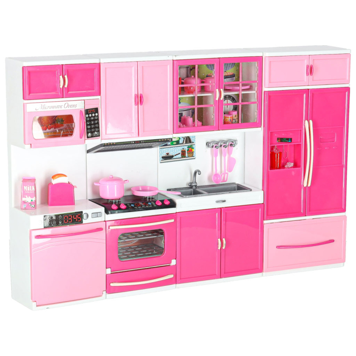 Bucătărie pentru păpuși 4 module, 48 cm, cu LED, sunete și accesorii [9]