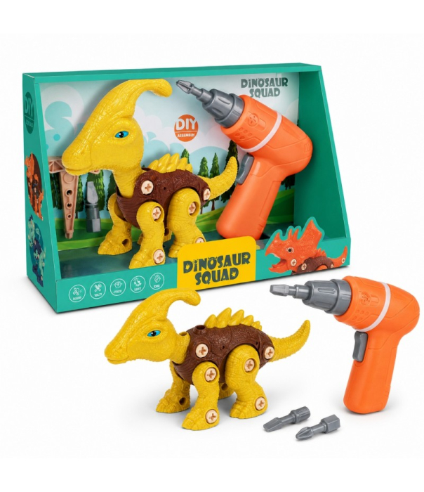 Figurina Dinozaur De Asamblat Pentru Copii, Set DIY Cu Surubelnita Electrica, Jucarie De Montat Si Demontat, Gasca Dinozaurilor [4]