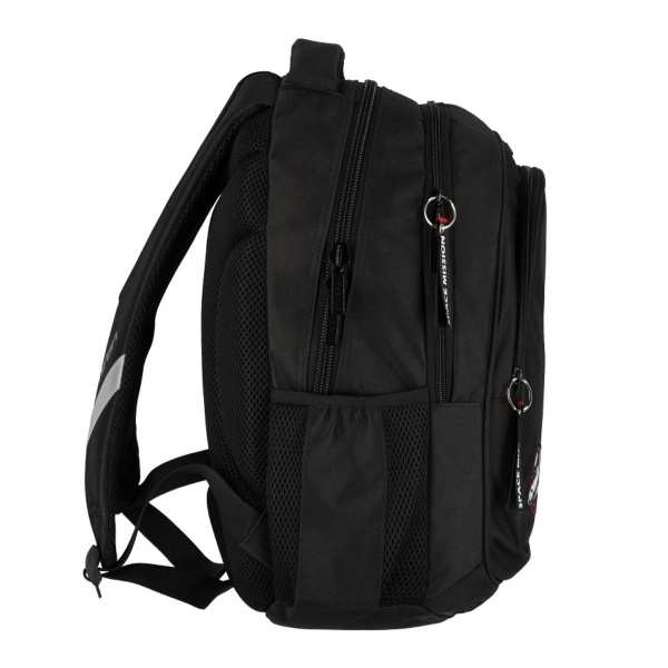 Ghiozdan școlar Starpak NASA, 2 compartimente, ergonomic, spate ventilat, 39,5 x 29 x 20 cm, Negru [2]