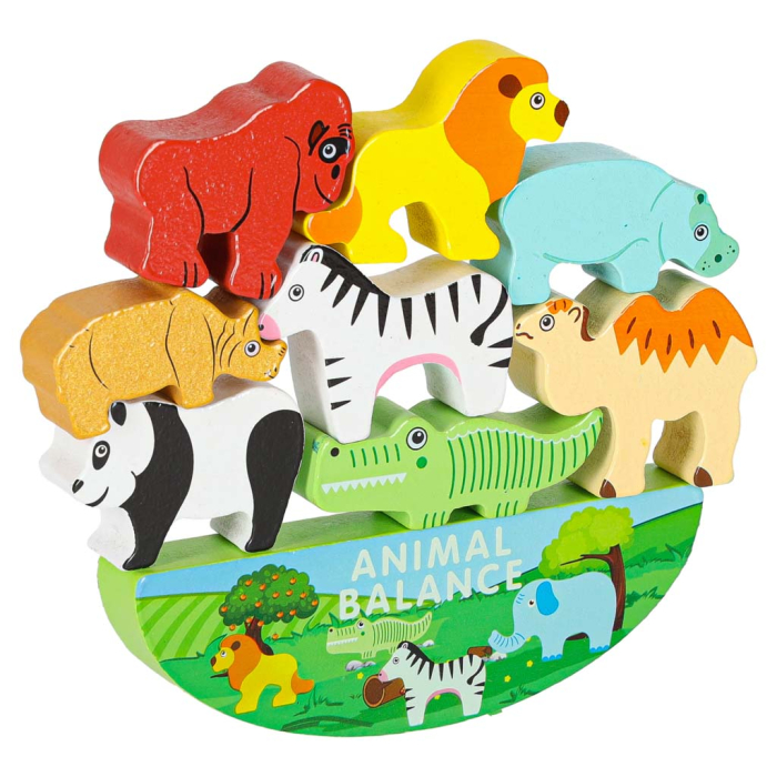 Joc de Echilibru din Lemn Animale Safari, Puzzle Educativ cu Animăluțe, Joc de Îndemânare și Logică pentru Copii, 3+ Ani [8]