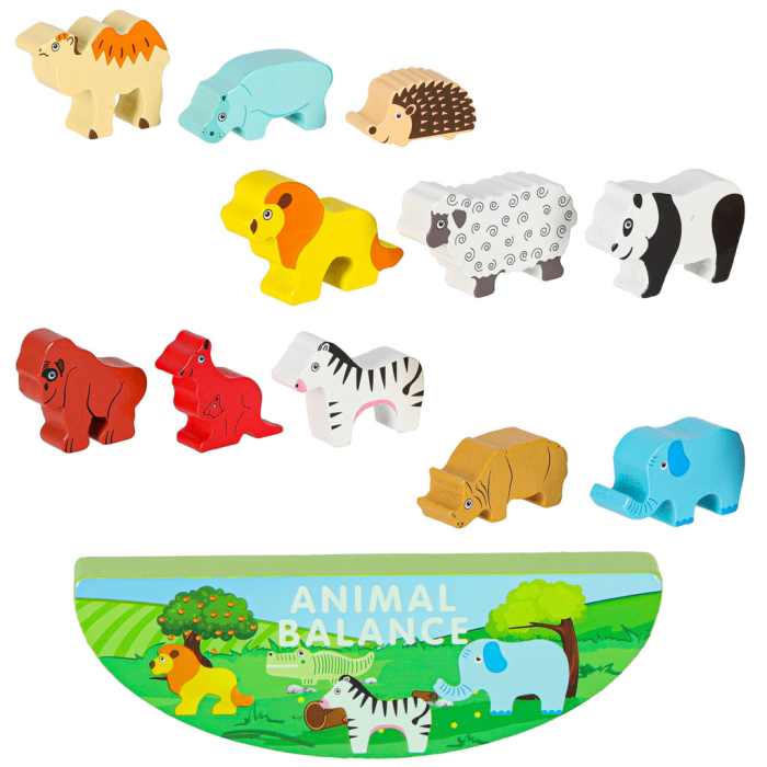 Joc de Echilibru din Lemn Animale Safari, Puzzle Educativ cu Animăluțe, Joc de Îndemânare și Logică pentru Copii, 3+ Ani [7]
