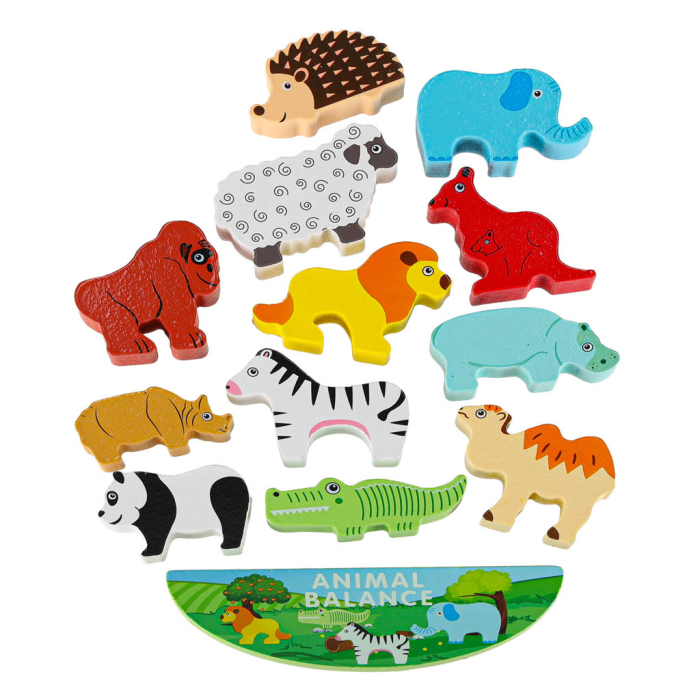 Joc de Echilibru din Lemn Animale Safari, Puzzle Educativ cu Animăluțe, Joc de Îndemânare și Logică pentru Copii, 3+ Ani [6]