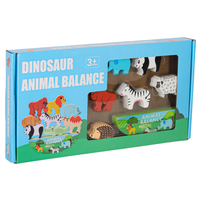 Joc de Echilibru din Lemn Animale Safari, Puzzle Educativ cu Animăluțe, Joc de Îndemânare și Logică pentru Copii, 3+ Ani [3]