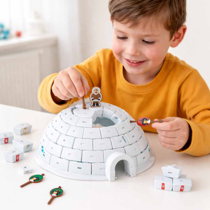 Joc de Îndemânare Igloo Move Game cu Pinguini, 64 Blocuri de Gheață, 2-4 Jucători, Joc de Familie și Logică [2]
