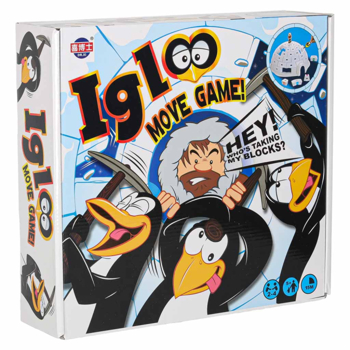 Joc de Îndemânare Igloo Move Game cu Pinguini, 64 Blocuri de Gheață, 2-4 Jucători, Joc de Familie și Logică [3]