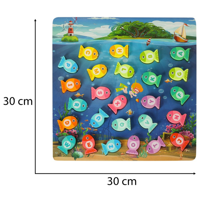 Joc Montessori din Lemn – Pescuit Magnetic 3 în 1 cu Litere și Numere [6]
