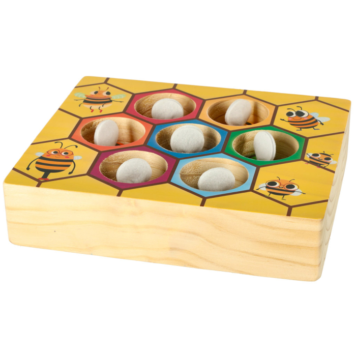 Joc Montessori Fagure cu Albine Colorate din Lemn, Pensetă Inclusă, Sortare Culori și Dezvoltare Motrică [8]