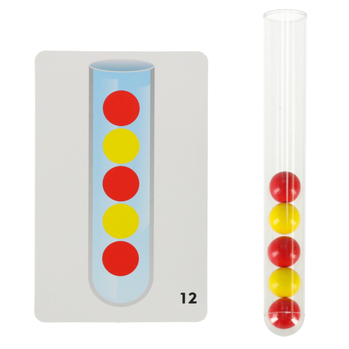 Joc Montessori XXL cu Bile Colorate, 66 Piese, Sortare și Numărare, Puzzle Educativ cu 40 Bile, Pensetă și 24 Carduri, Joc de Îndemânare [2]