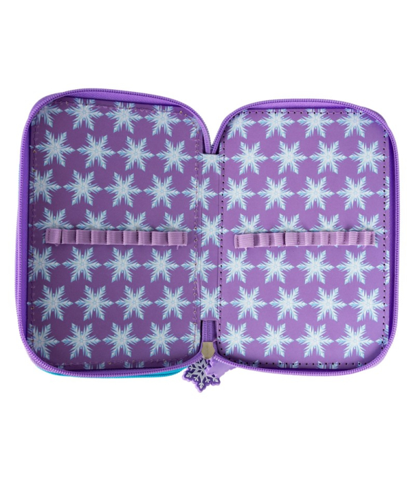 Penar școlar Disney Frozen, 3 compartimente, Albastru deschis/Mov, 20 × 14 × 6,5 cm [2]