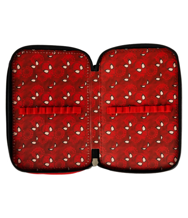 Penar școlar Marvel Spider-Man, 3 compartimente, Negru, 20 × 14 × 6,5 cm [2]