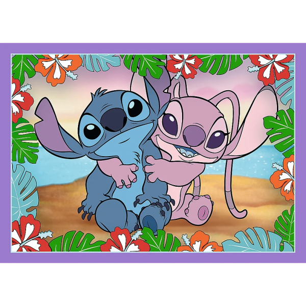 Puzzle carton 4in1 35, 48, 54, 70 piese Trefl Stitch - Ziua nebuna a lui Lilo & Stitch, 539395, 3+ ani [3]