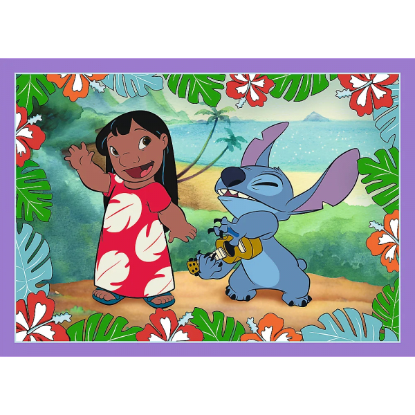 Puzzle carton 4in1 35, 48, 54, 70 piese Trefl Stitch - Ziua nebuna a lui Lilo & Stitch, 539395, 3+ ani [2]