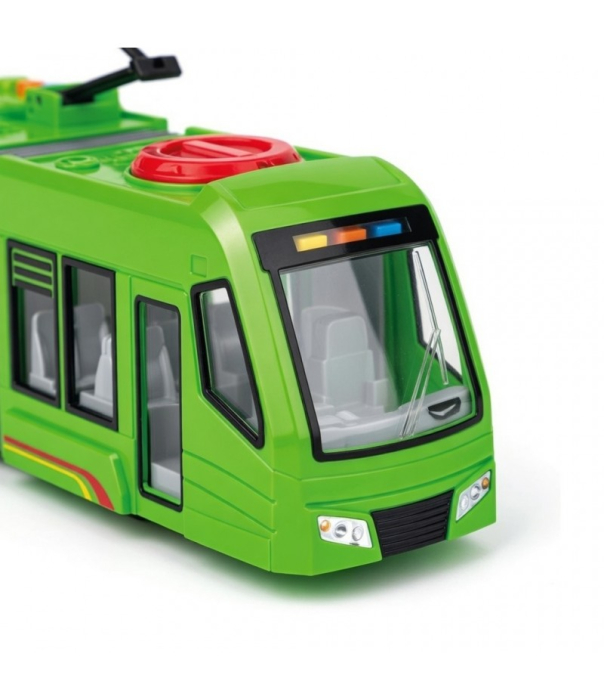 Tramvai Interactiv Verde Pentru Copii 3 Ani+, Scara 1:16, Cu Usi Care Se Deschid, Lumini, Sunete Si Frictiune, Vehicul Urban Realist [4]