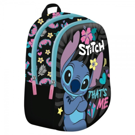 Ghiozdane si trolere - Ghiozdan grădiniță Disney Stitch St. Majewski D6, 30 x 24 x 11 cm, 2 compartimente, buzunare laterale, impermeabil, 696435