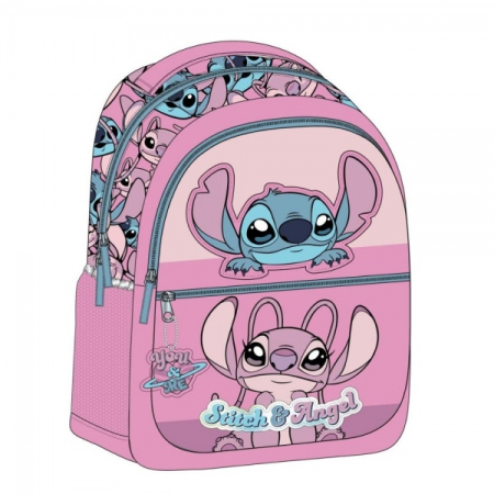 Ghiozdane si trolere - Ghiozdan școlar ergonomic Cerdá Disney Stitch, 3 compartimente, 31 x 40 x 14 cm, impermeabil, 642032