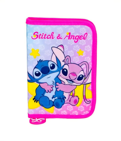 Penare - Penar școlar Disney Stitch & Angel, cu fermoar, Multicolor, pentru rechizite