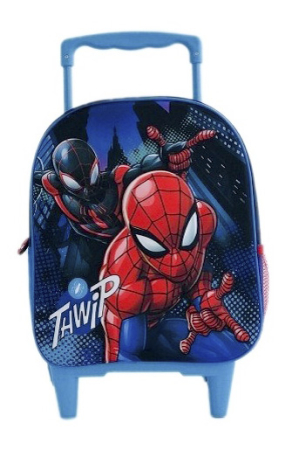 Ghiozdane și trolere - Troler 3D Marvel Spider-Man pentru grădiniță, cu roți din silicon, 38,5 × 28 × 13,5 cm
