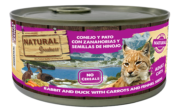 Natural Greatness Cat Rabbit and Duck with Carrots and Fennel Seeds 185g (Iepure și rață cu morcovi și semințe de fenicul) [1]