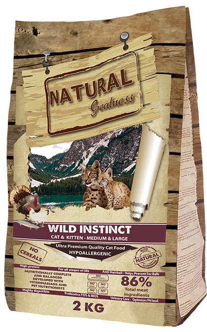 Natural Greatness Cat Wild Instinct Cat & Kitten - Medium & Large Breeds 2kg [1]