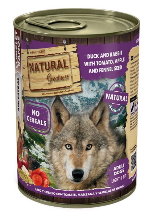 Natural Greatness Dog Duck and Rabbit with Apple, Tomato and Fennel seeds 400G (rata, iepure, mere, rosii, seminte de fenicul) [1]