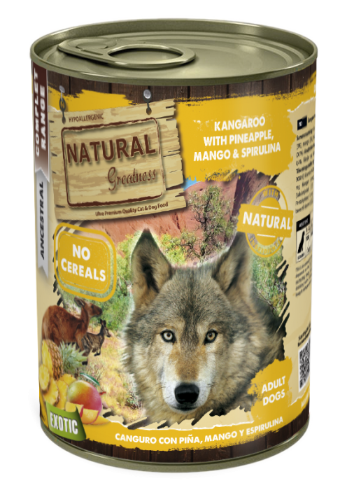 Natural Greatness Dog Kangaroo with Pineapple, Mango & Spirulina 400G (cangur, ananas, mango, spirulina) [1]