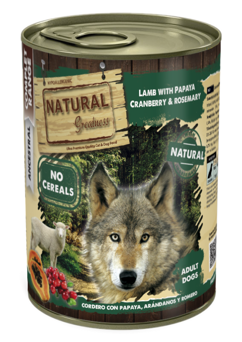 Natural Greatness Dog Lamb with Papaya, Cranberry and Rosemary 400G (miel, papaya, merisoare, rozmarin) [1]