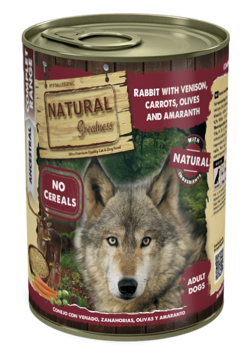 Natural Greatness Dog Rabbit with Venison, Carrots, Olives & Amaranth 400g (iepure, vanat, morcovi, masline, amarant) [1]
