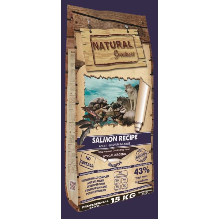 Natural Greatness Salmon Recipe Sensitive Adult Medium&Large 15kg [1]
