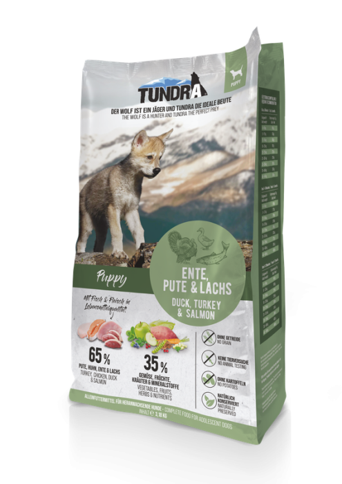 Tundra Dog Puppy Duck , Turkey & Salmon 3.18kg (Rata , curcan & somon) Hrana Uscata Caini [1]