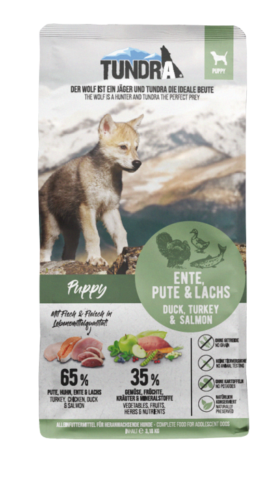 Tundra Dog Puppy Duck , Turkey & Salmon 3.18kg (Rata , curcan & somon) Hrana Uscata Caini [2]