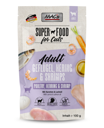 HRANA UMEDA - MACs Cat Pouchpack Poultry Herring Shrimps 100g
