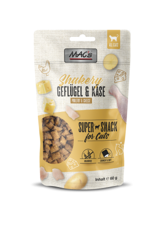 RECOMPENSE - MACs Cat Shakery Gustări de pasăre și brânză 60g (Recompense pentru pisici)
