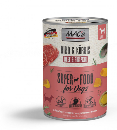 HRANA UMEDA - MACs Dog Beef and Pumpkin 400g (Vită și Dovleac)