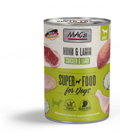 HRANA UMEDA - MACs Dog Chicken and Lamb 400g (Pui și Miel)