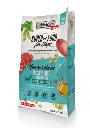CAINI - MACs Dog Mono Fresh Beef 3kg (carne de vită proaspătă)