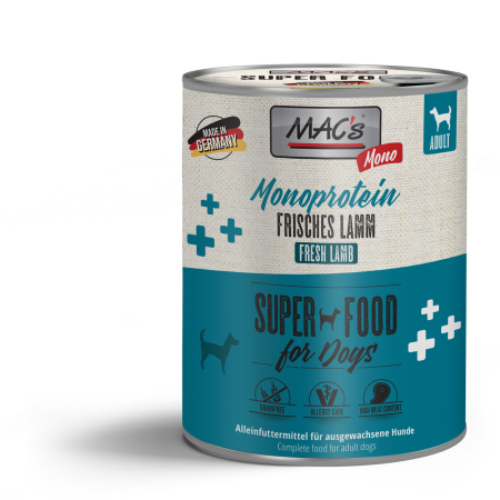 HRANA UMEDA - MACs Dog Mono fresh Lamb 800g (Monoproteina de miel)