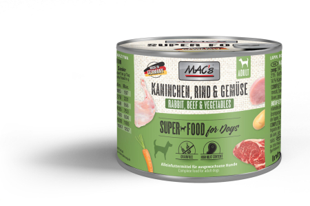 HRANA UMEDA - MACs Dog Rabbit Beef and Vegetables 200g (Iepure, vită și legume)