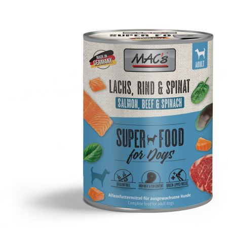 HRANA UMEDA - MACs Dog Somon, Vita si Spanac 800g