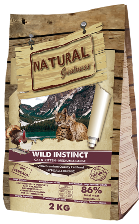 HRANA USCATA - Natural Greatness Cat Wild Instinct Cat & Kitten - Medium & Large Breeds 2kg