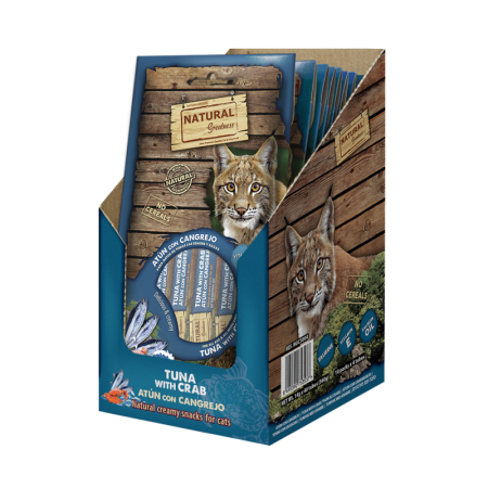 RECOMPENSE - Natural Greatness Creamy Snack Tuna Crab Hair Skin Support (Ton Crab - Piele si Blana) 4x56gr