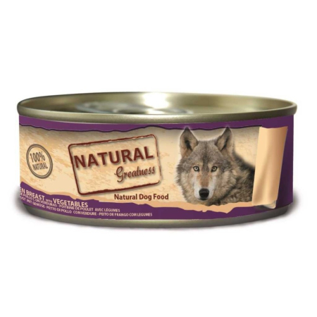ACCESORII - NATURAL GREATNESS DOG CHICKEN BREAST WITH VEGETABLES 156G