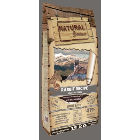 HRANA USCATA - Natural Greatness Dog Rabbit Recipe Light&Fit 15KG