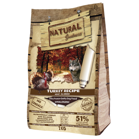 CAINI - Natural Greatness Turkey Recipe Adult Dogs - All breeds 2kg (curcan)