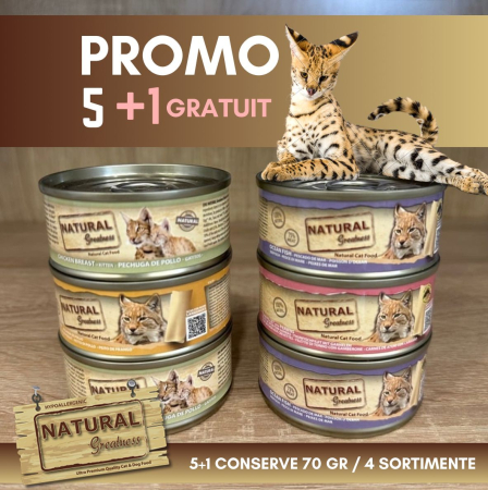 PISICI - PROMO CONSERVE NATURAL GREATNESS DE PISICI 70G 5+1 GRATUIT
