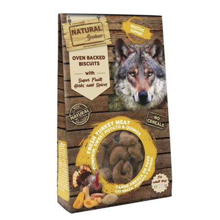 RECOMPENSE - Recompense Natural Greatness Oven Baked Biscuit Digestive Support 100g (Biscuiti la cuptor, digestie)