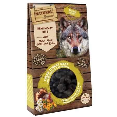 CAINI - Recompense Natural Greatness Semi Moist Bits Digestive Support 150g (bucatele semi moi, digestie)