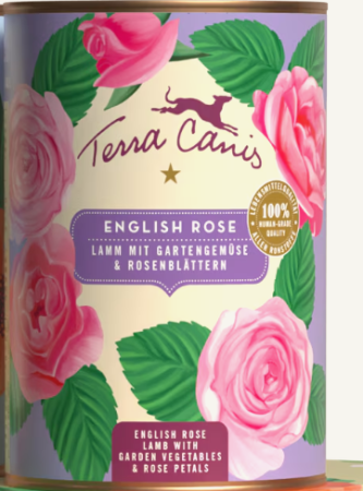 CAINI - Terra Canis Flower English Rose 400g ( miel cu legume de gradina si petale de trandafiri)